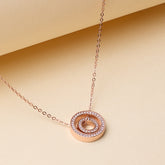 Rose Gold Interlocking Circle Pendant
