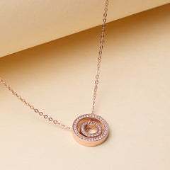 Rose Gold Interlocking Circle Pendant