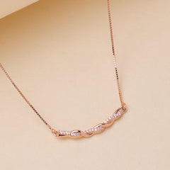 Rose Gold Twisted Zircons Pendant