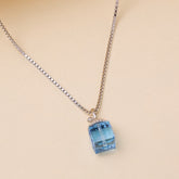 Silver Blue Lantern Crystal Pendant