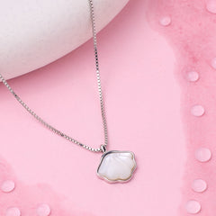 Silver Mother Of Pearl Shell Pendant necklace for her
