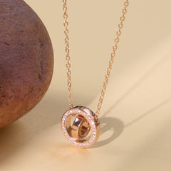 Rose Gold Interlocking Circle Pendant