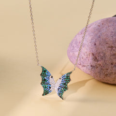 Silver Enchanted Butterfly Wing Necklace