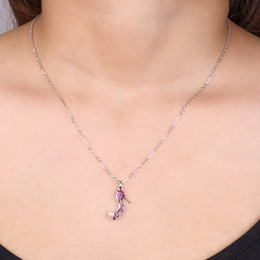 Silver High Heel Shoe Pendant For Her