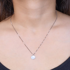 Silver Mother Of Pearl Shell Pendant necklace for her