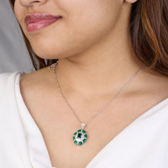 Silver Exquisite Malachite Green Pendant