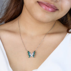 Silver Enchanted Butterfly Wing Necklace