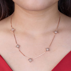 925 Silver Reversible Rose gold clover leaf necklace