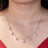 925 silver Yellow sapphire necklace for women.