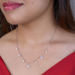 Silver Sparkling Yellow stone Winter Princess necklace