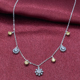 925 silver Yellow sapphire necklace for women.