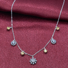 925 silver Yellow sapphire necklace for women.