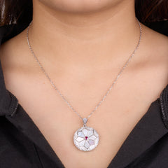 Silver Starburst Mother Of Pearl Pendant