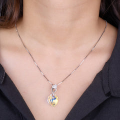 Necklace with a colorful pendant worn by a person 925 Silver Pendant for Women.
