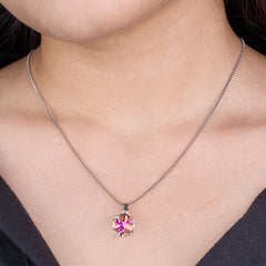 Multi color 925 silver crystal pendent for women.