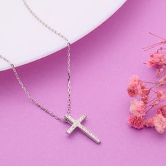 Silver Sparkling Cross Pendant