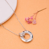 Silver Screw Detail Circle Pendant