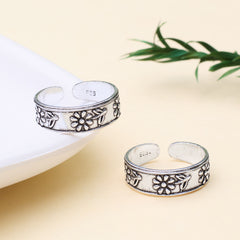 Silver Luxe Sunflower Toe Ring