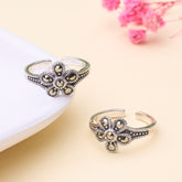 Silver Vintage marcasite Oxidised Toe ring