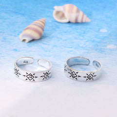Silver Beach and sun Aesthetic Toe ring