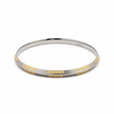 Silver Gold polish Parallel lines Mens Bracelet (kada) for him