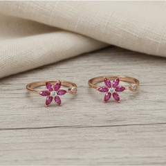 Rose Gold Blooming Flower Toe Ring