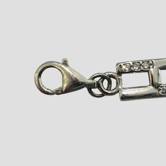 Silver Iris Blossom Inlay Link Bracelet for Him