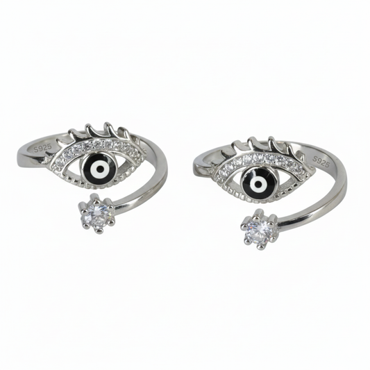 Silver Elegant Eyelashes Toe Ring For Her
