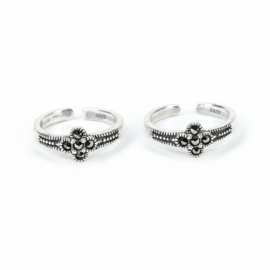 Silver Vintage Marcasite Toe Ring