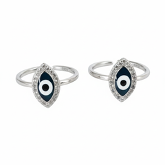 Silver Mystic Protection Evil Eye Toe Ring