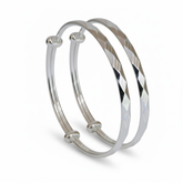 Silver 999 Premium cut Rainbow effect lines Baby Bracelet