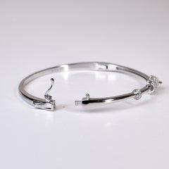 Silver Pave Coil Bracelet For Her