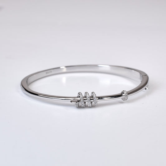 Silver Pave Coil Bracelet For Her
