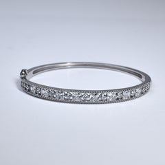 Silver Princess Cut Halo Bracelet For Her