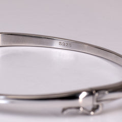 Silver Chic Pave Nautical Hook Bracelet For Her