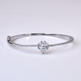 Silver Clover leaf Zirconia Fine Bracelet for her