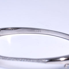 Silver Clover leaf Zirconia Fine Bracelet for her