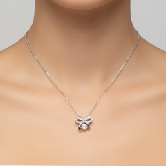 Silver Pookie Solitaire Zircon Chain Pendant