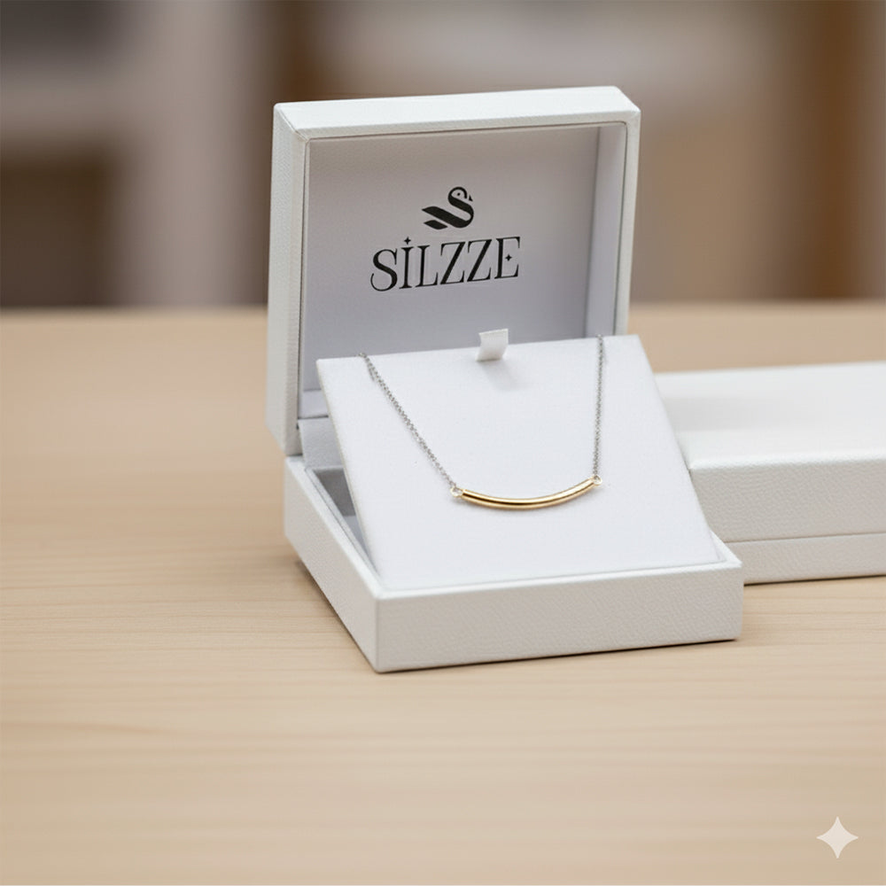 Silver Golden Arc Chain pendant