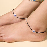 Silver Dazzling Evil Eye Anklet