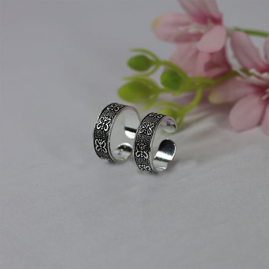 Silver Butterfly Oxidised Toe ring