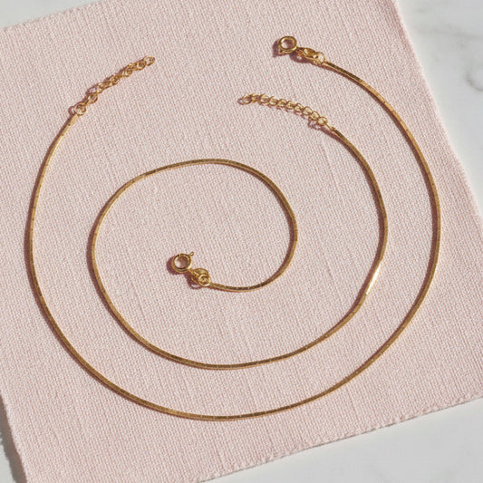 Silver Rose gold bar Chain Style Anklet