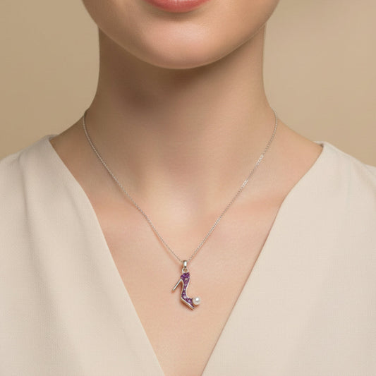 Silver High Heel Shoe Pendant For Her