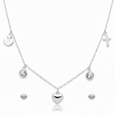 Silver Faith & Love Charming Set