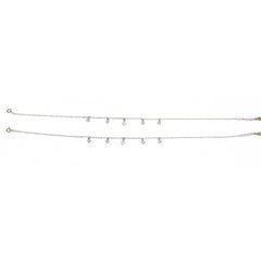 Silver pearl diamond charms Anklets for her