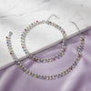 Silver Multicoloured Heart Drop Anklet