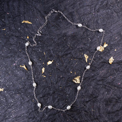 Silver classy Pearl Gemstone Chain