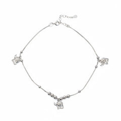 Silver Lucky Elephant charm Anklet for her