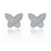Silver Black Mother of Pearl Studs