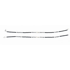 Silver Textured Modern Black beads anklets For her